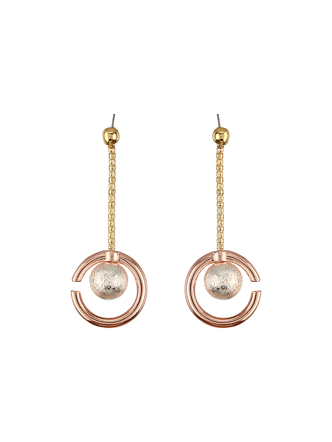 Anti-Tarnish Gold & Rose Gold Plated Chain Dangling Minimalist  Earrings