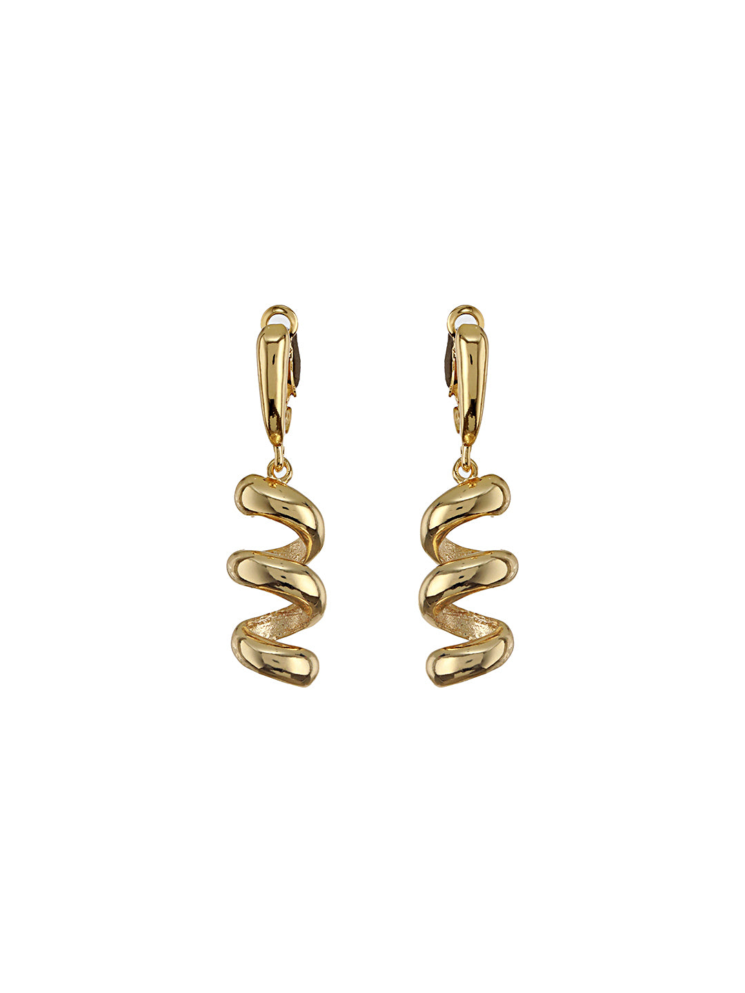 Anti-Tarnish Gold Plated  Spiral Twister Hoop Minimalist Earrings