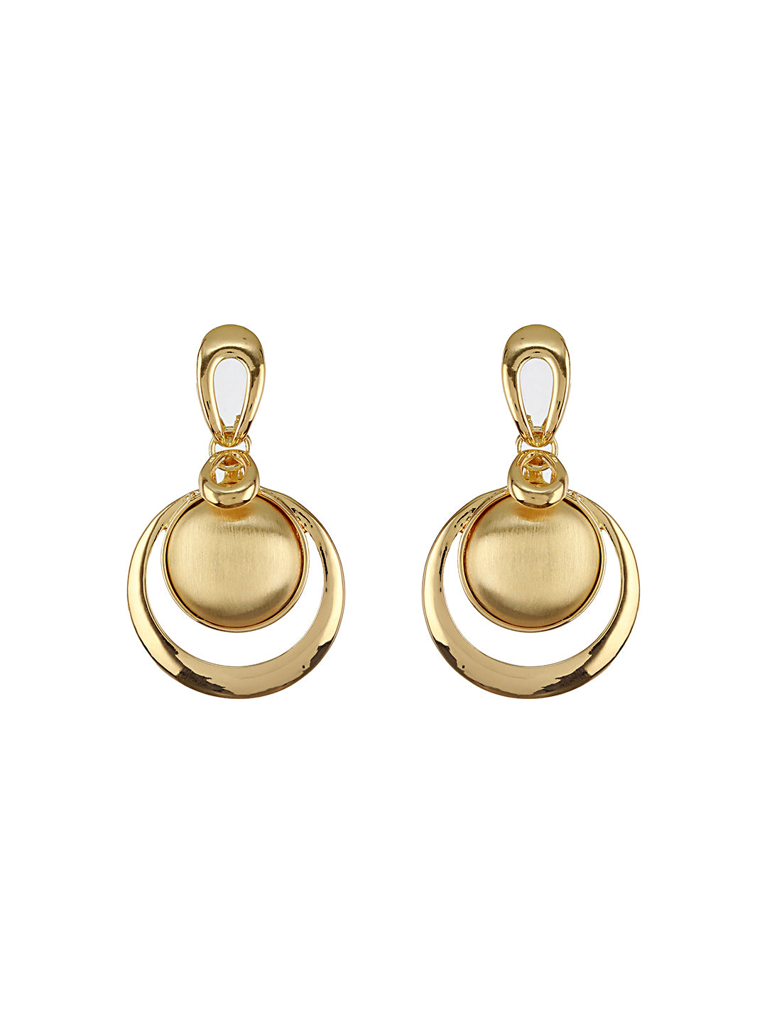 Anti-Tarnish Gold Plated  Concentric balls Minimal Drop earrings