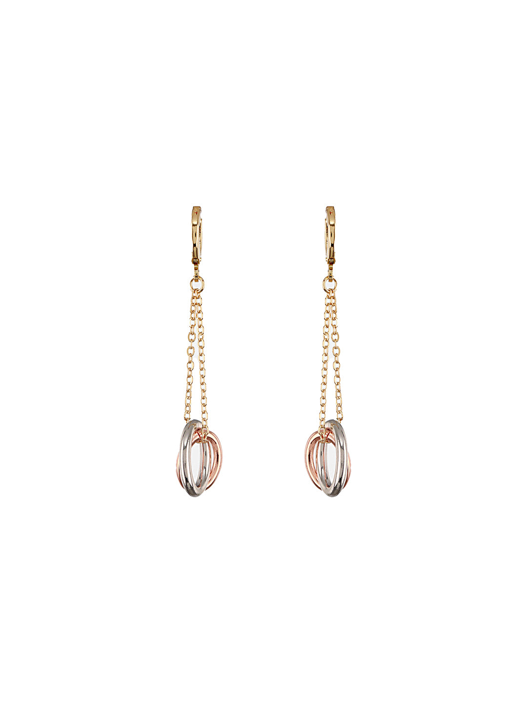 Anti-Tarnish Rose Gold Plated Concentric Chain Drop earrings