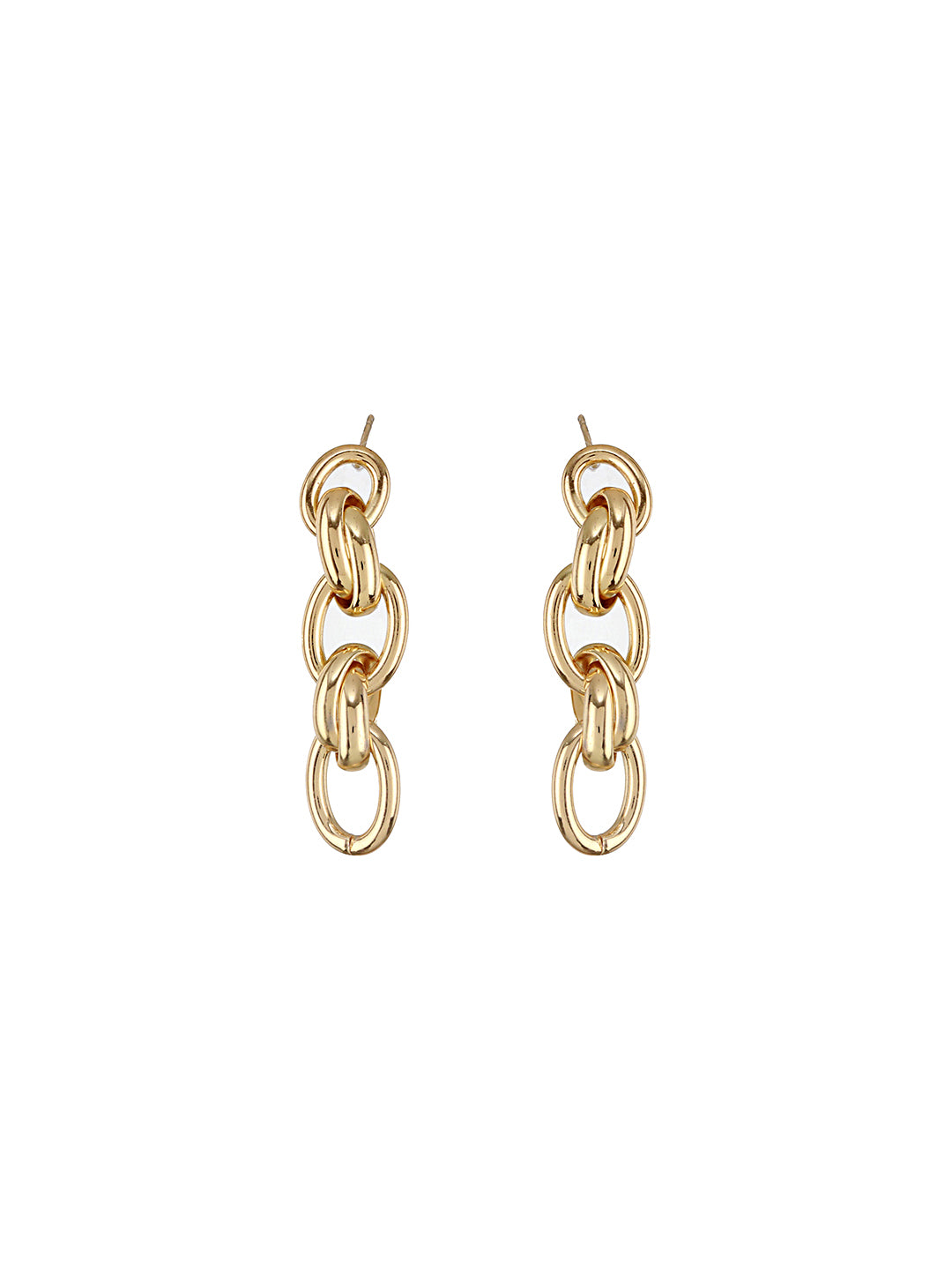 Anti-Tarnish Gold Plated Link  Luxe Drop Earrings
