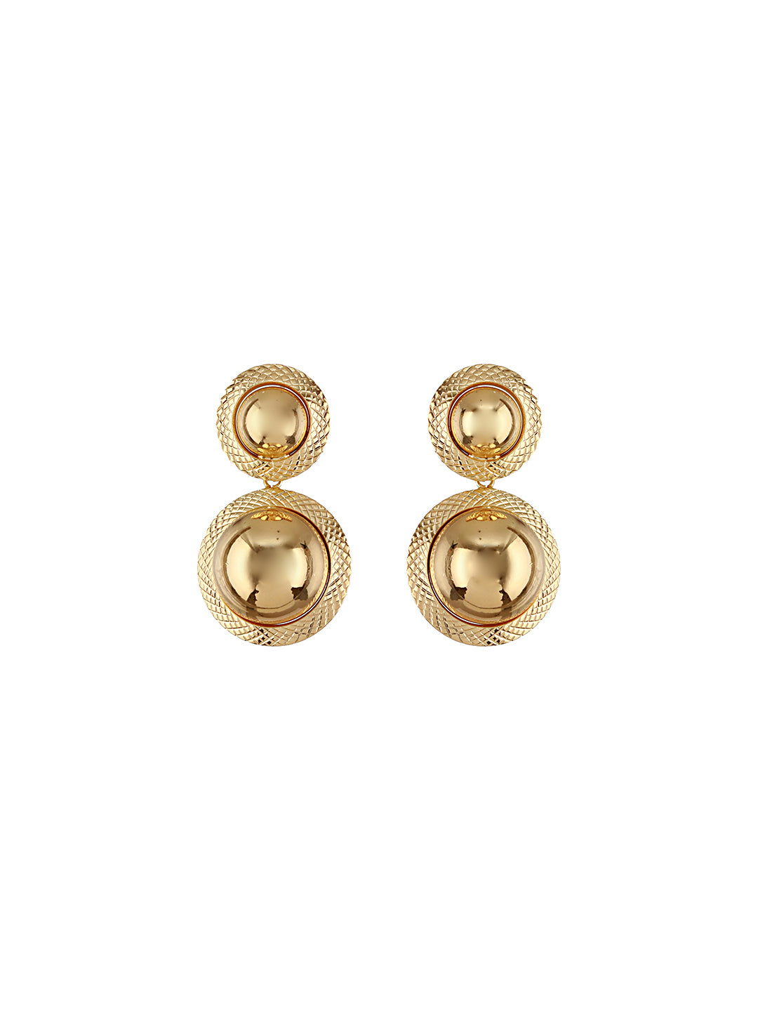 Anti-Tarnish Gold Plated Dual Ball Drop Minimal Drop Earrings