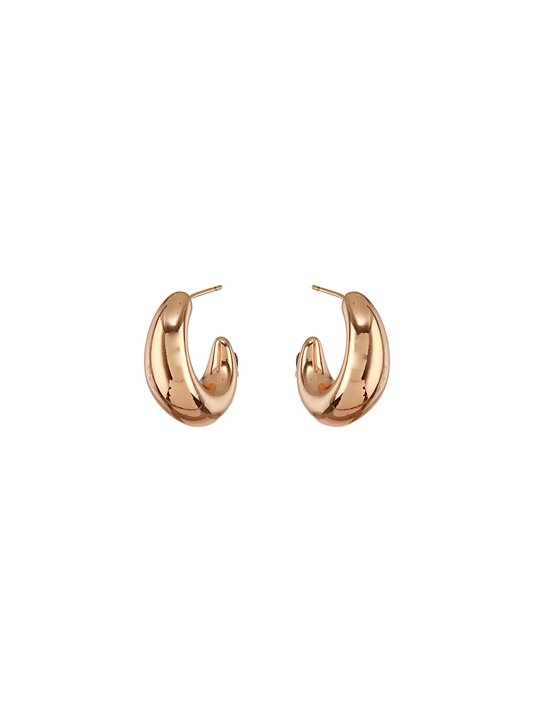 Anti-Tarnish 18k Gold Plated Dome Shaped Half Hoop