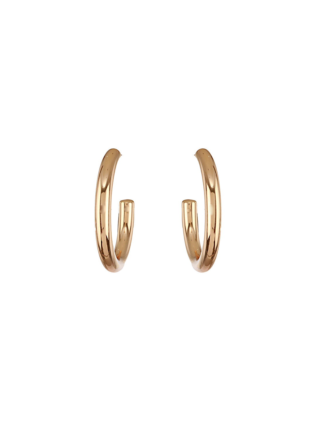 Anti-Tarnish 18k Gold Plated Half Hoop Pipe Minimal Earrings