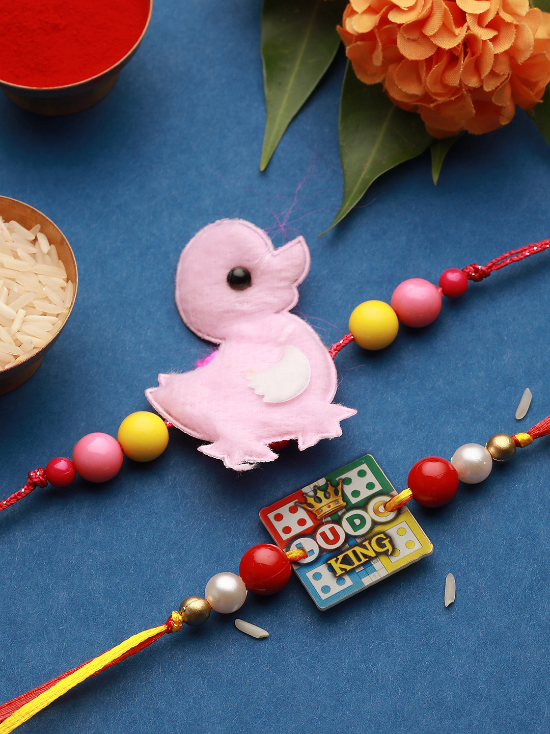 Set Of 2 Ludo Nd Duckling Rakhi For Boys & Girls