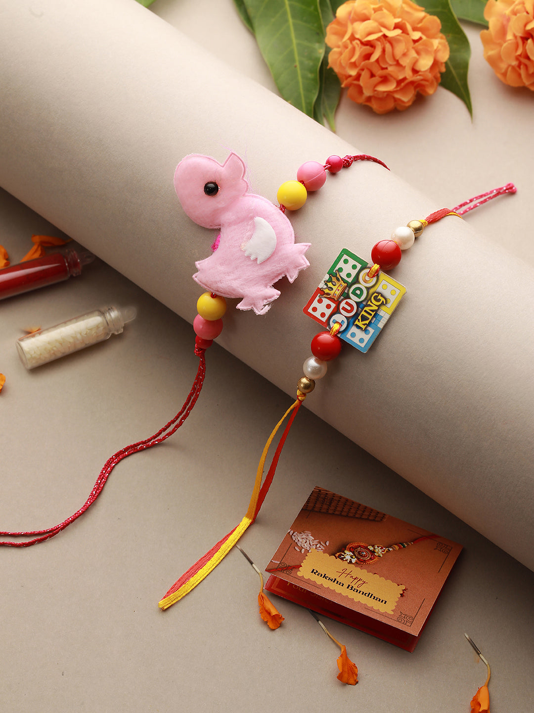 Set Of 2 Ludo Nd Duckling Rakhi For Boys & Girls