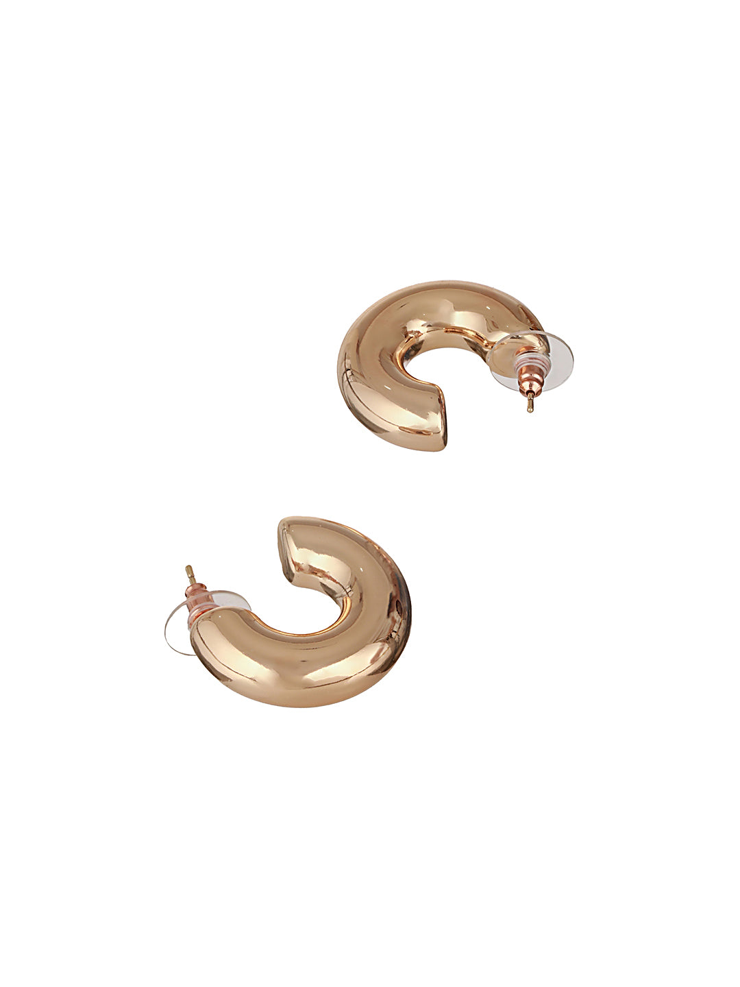Anti-Tarnish 18 k Gold Plated Bold Statement  C Half  Hoop earrings