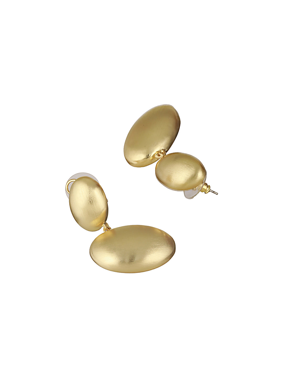 Anti-Tarnish Gold Plated Pebble Shaped Stacked Chunky Earrings