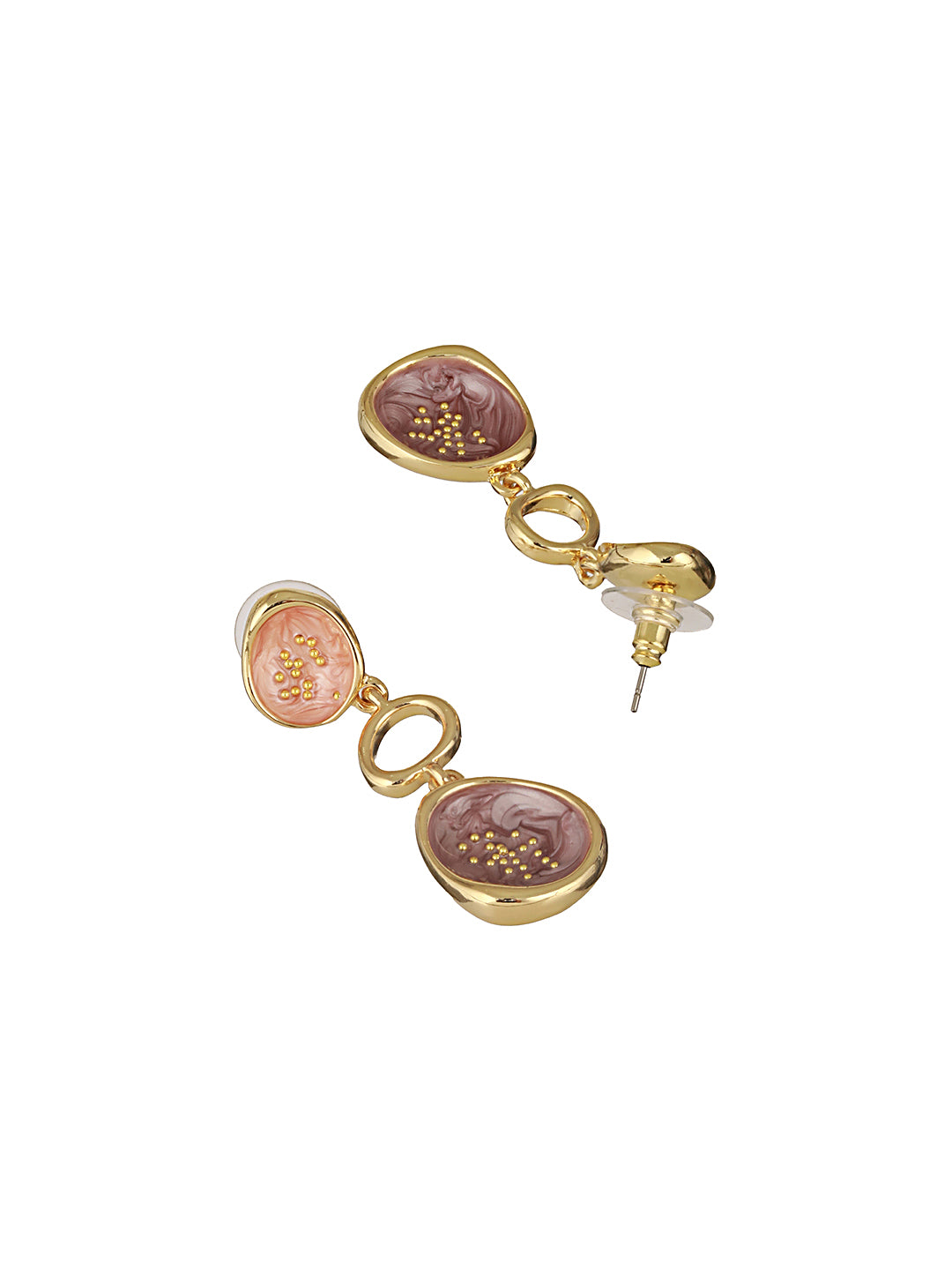 Anti-Tarnish 18k Gold plated & Enamelled Layered Drop Earrings