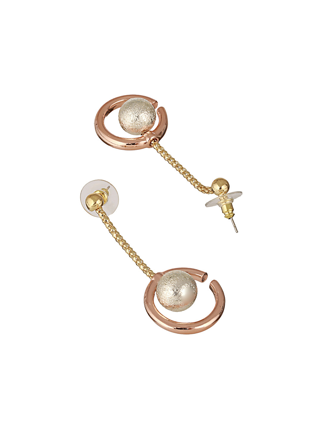 Anti-Tarnish Gold & Rose Gold Plated Chain Dangling Minimalist  Earrings