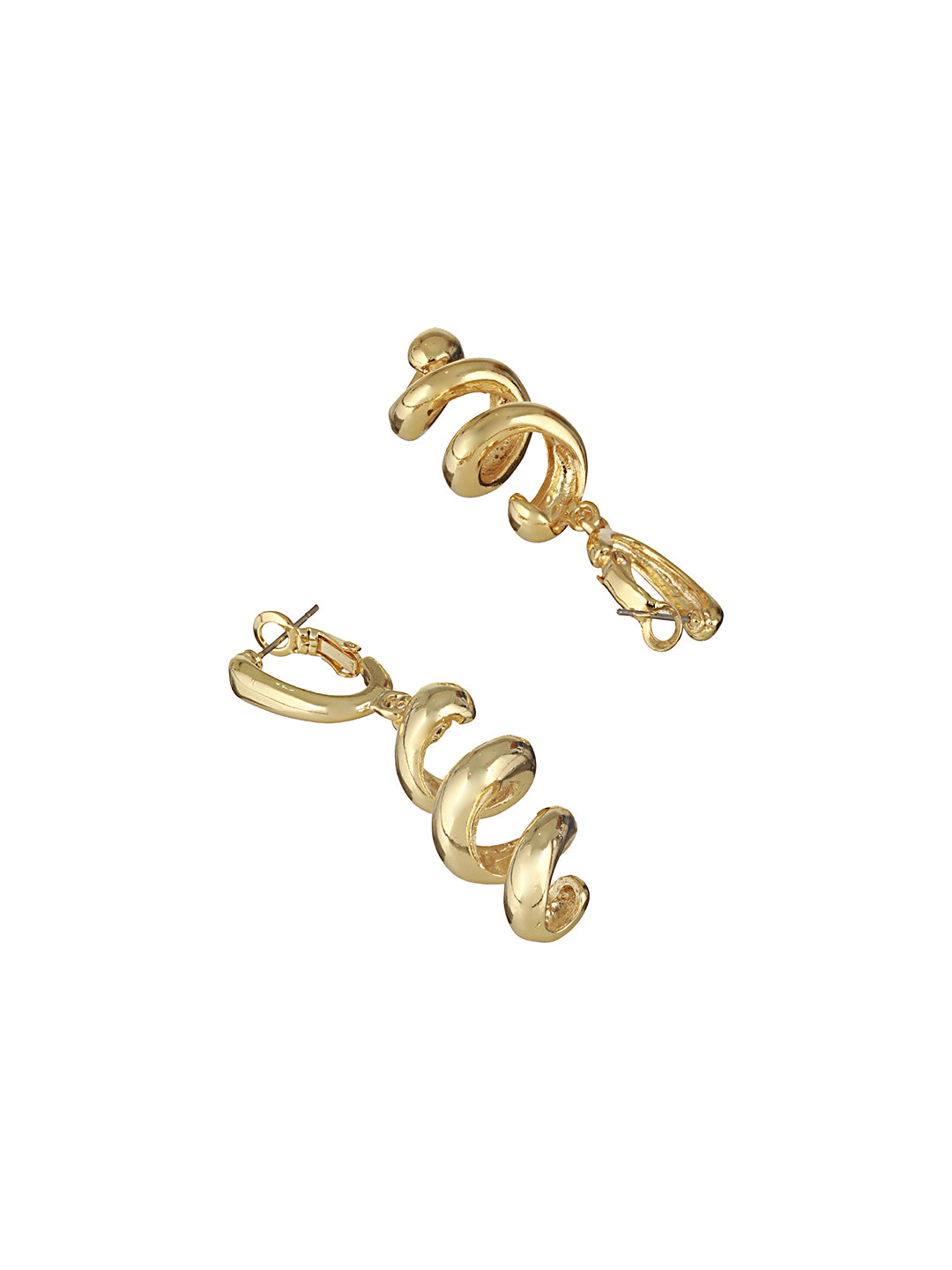 Anti-Tarnish Gold Plated  Spiral Twister Hoop Minimalist Earrings