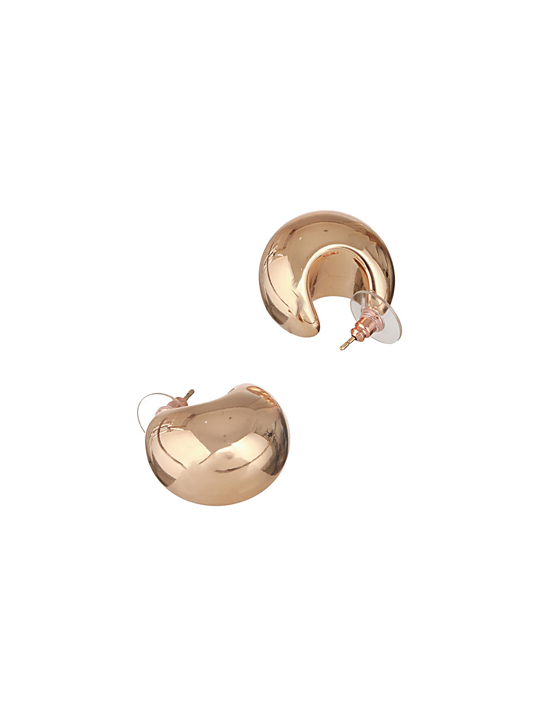 Anti-Tarnish Rose Gold Plated Dome Shaped Statement Studds Earrings