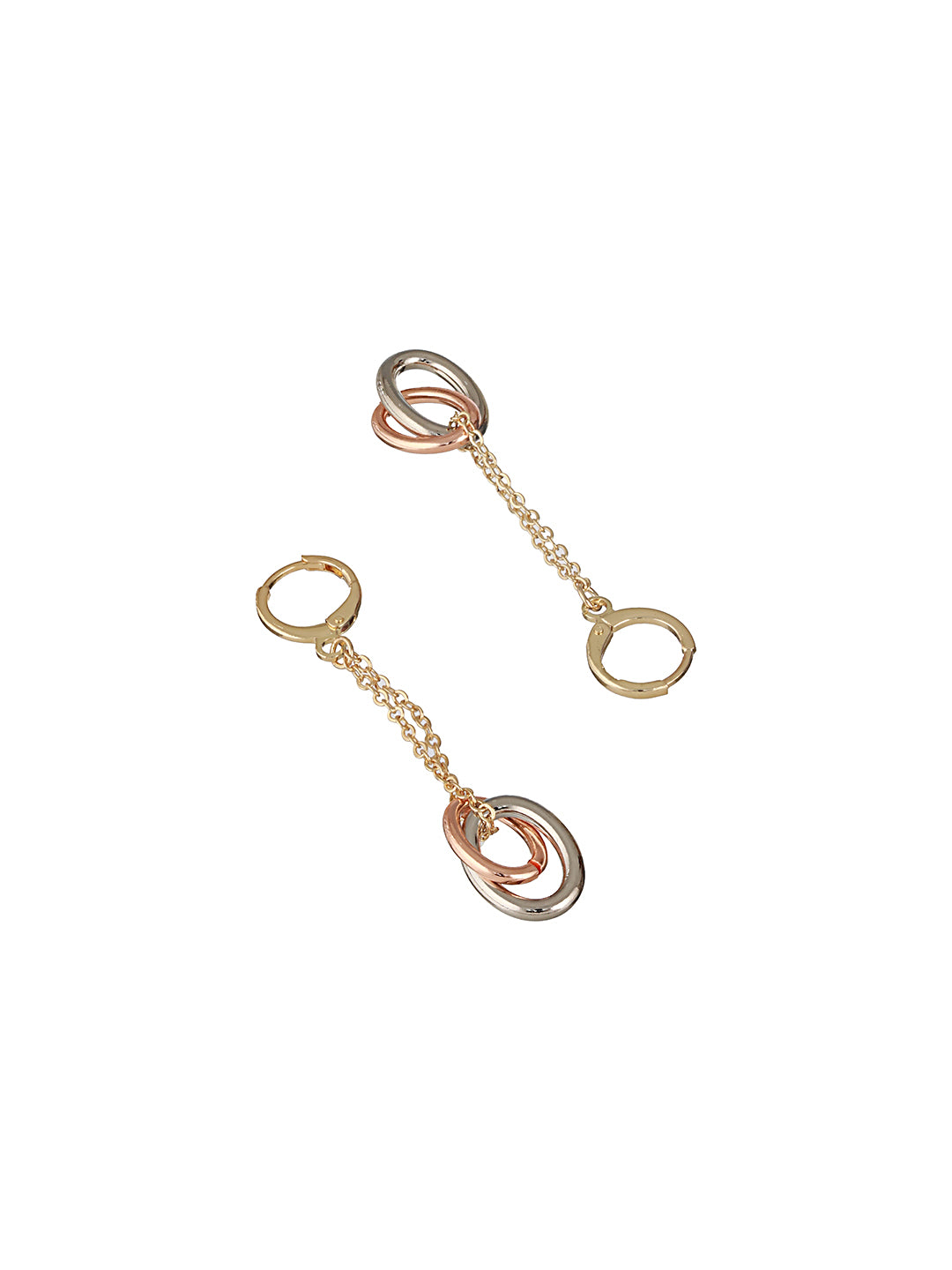 Anti-Tarnish Rose Gold Plated Concentric Chain Drop earrings