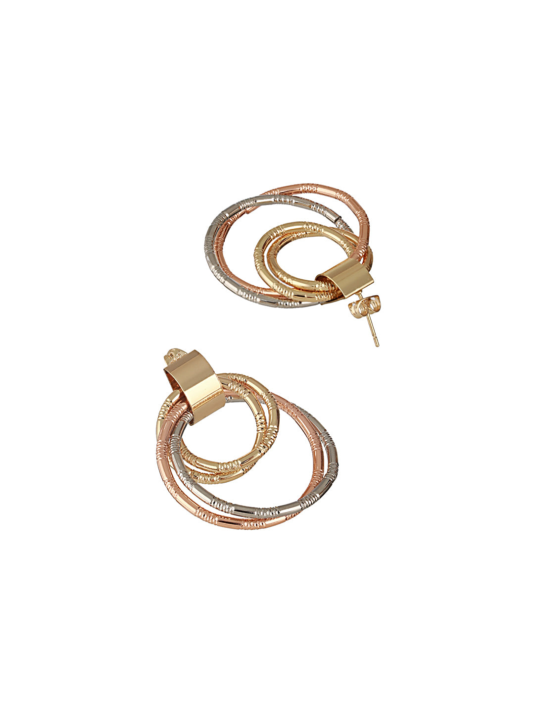 Anti-Tarnish Gold Plated Concentric Small Hoop Minimal Studds earrings