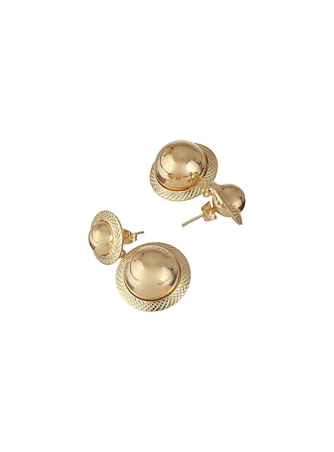 Anti-Tarnish Gold Plated Dual Ball Drop Minimal Drop Earrings