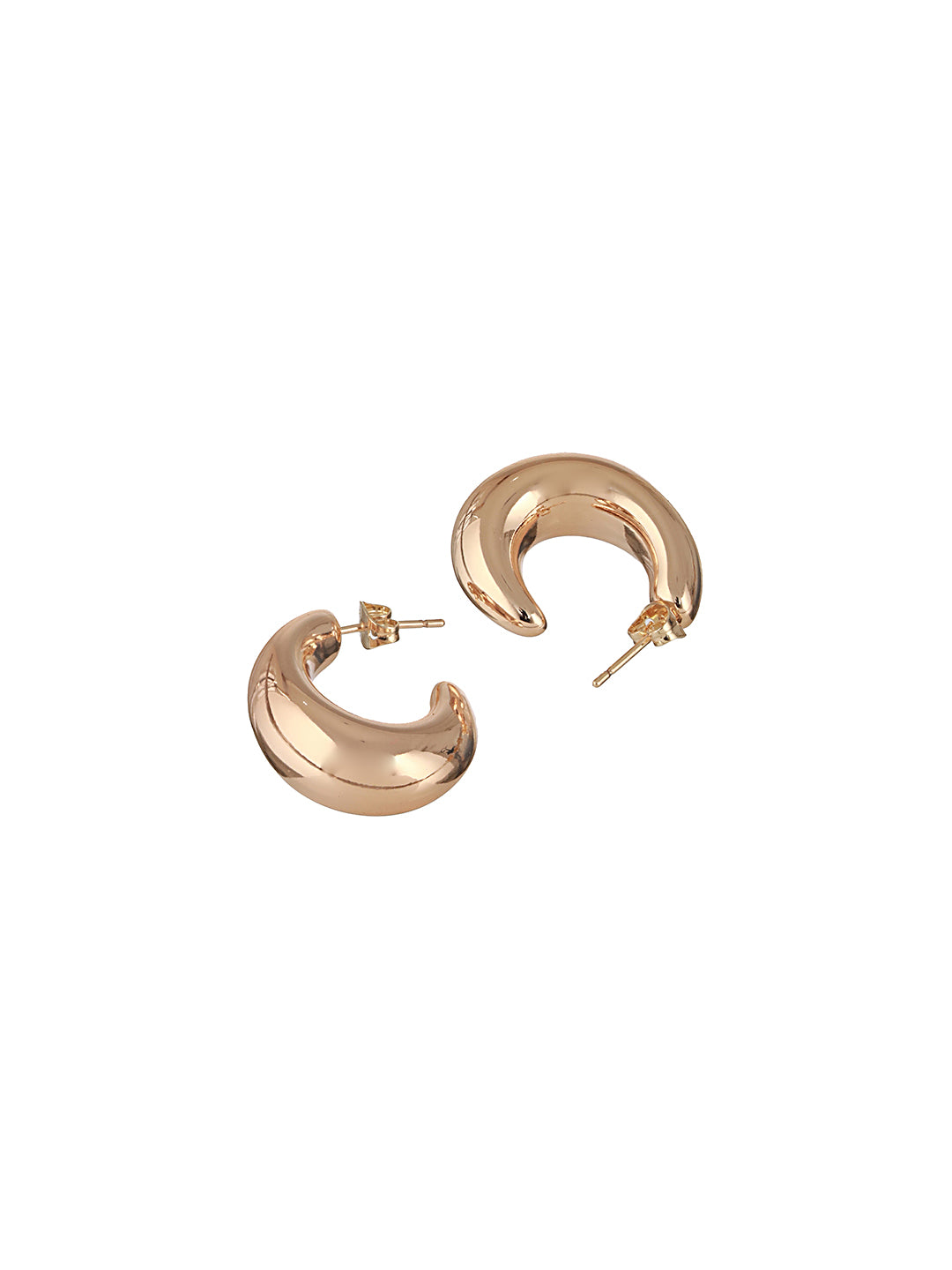 Anti-Tarnish 18k Gold Plated Dome Shaped Half Hoop