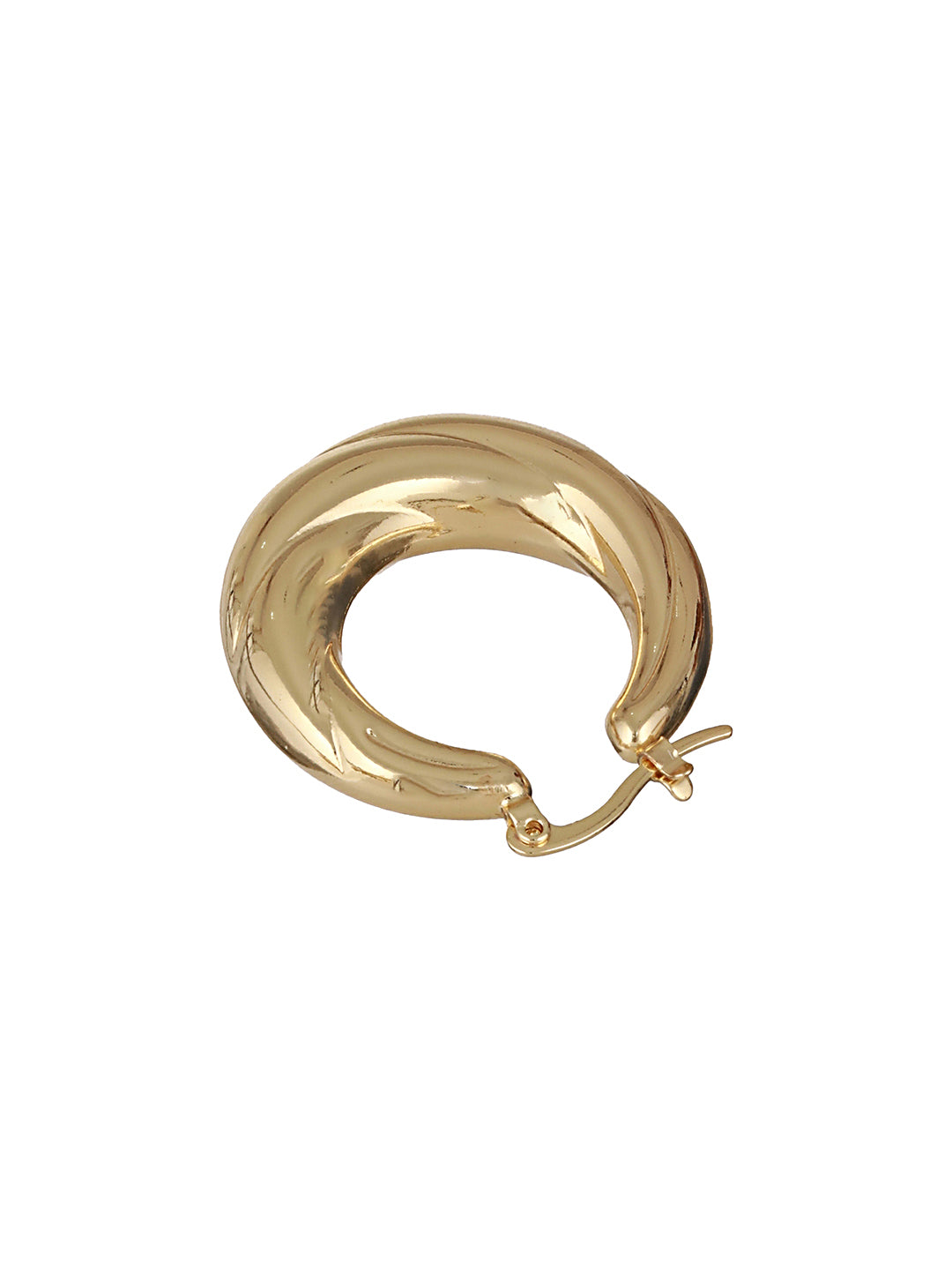 Anti-Tarnish Gold Plated Twisted Round Hoop Earrings