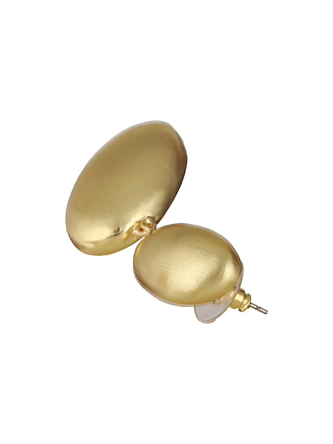 Anti-Tarnish Gold Plated Pebble Shaped Stacked Chunky Earrings