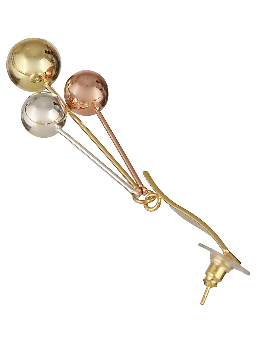 Anti-Tarnish 18k Gold Polish Tri - Colored balls Drop earrings