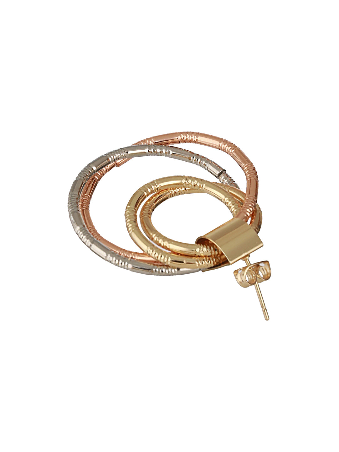 Anti-Tarnish Gold Plated Concentric Small Hoop Minimal Studds earrings