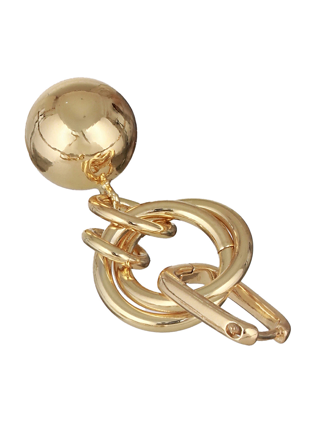 Anti-Tarnish Gold Plated Link Orb Dangler Earrings