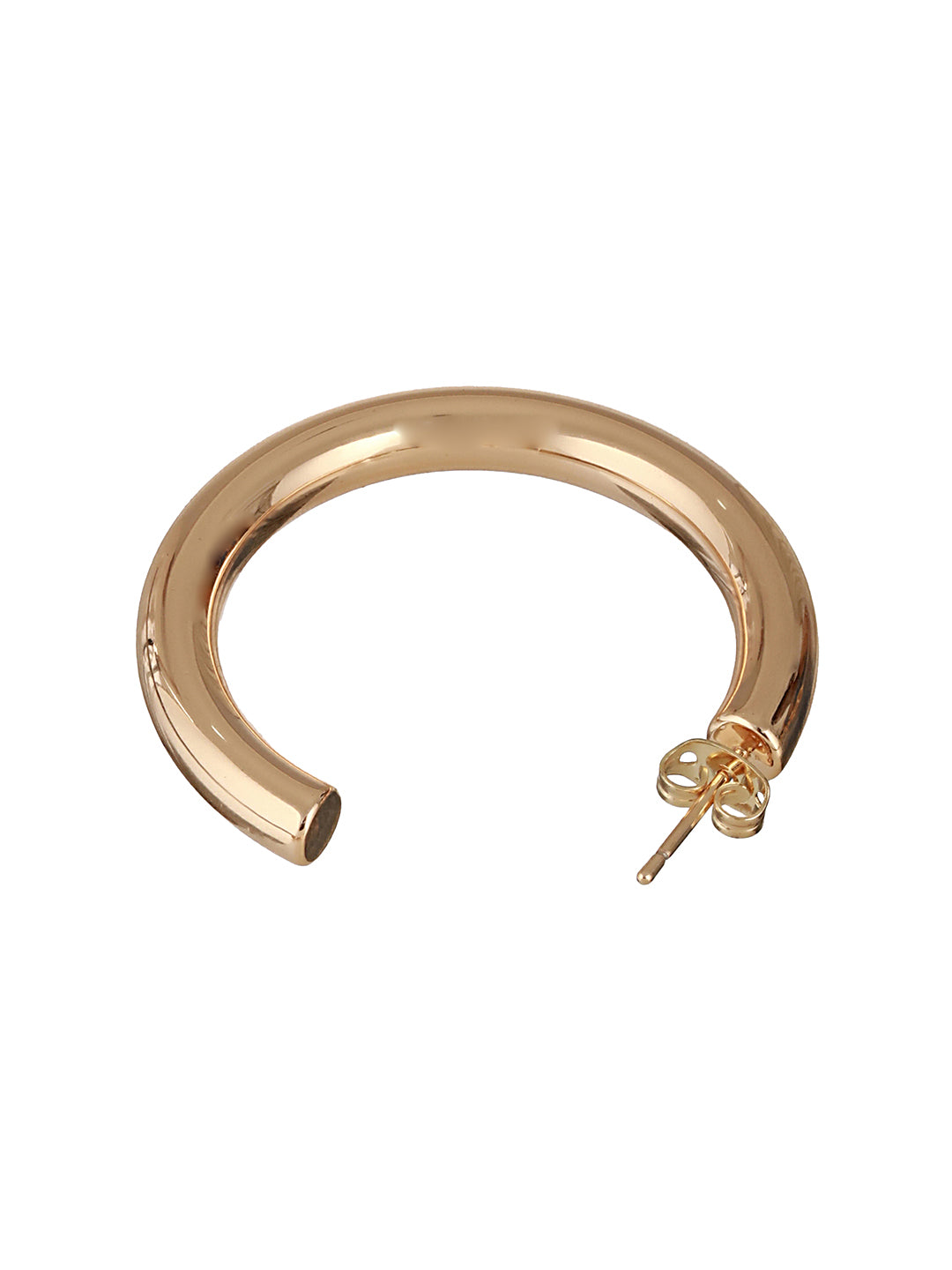 Anti-Tarnish 18k Gold Plated Half Hoop Pipe Minimal Earrings