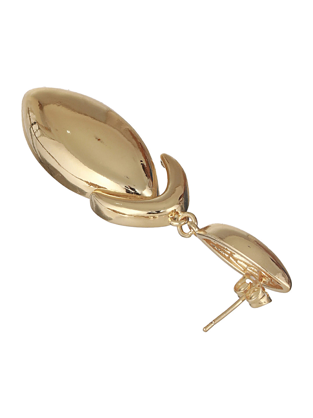 Anti-Tarnish Gold Plated Elliptical Drop Earrings