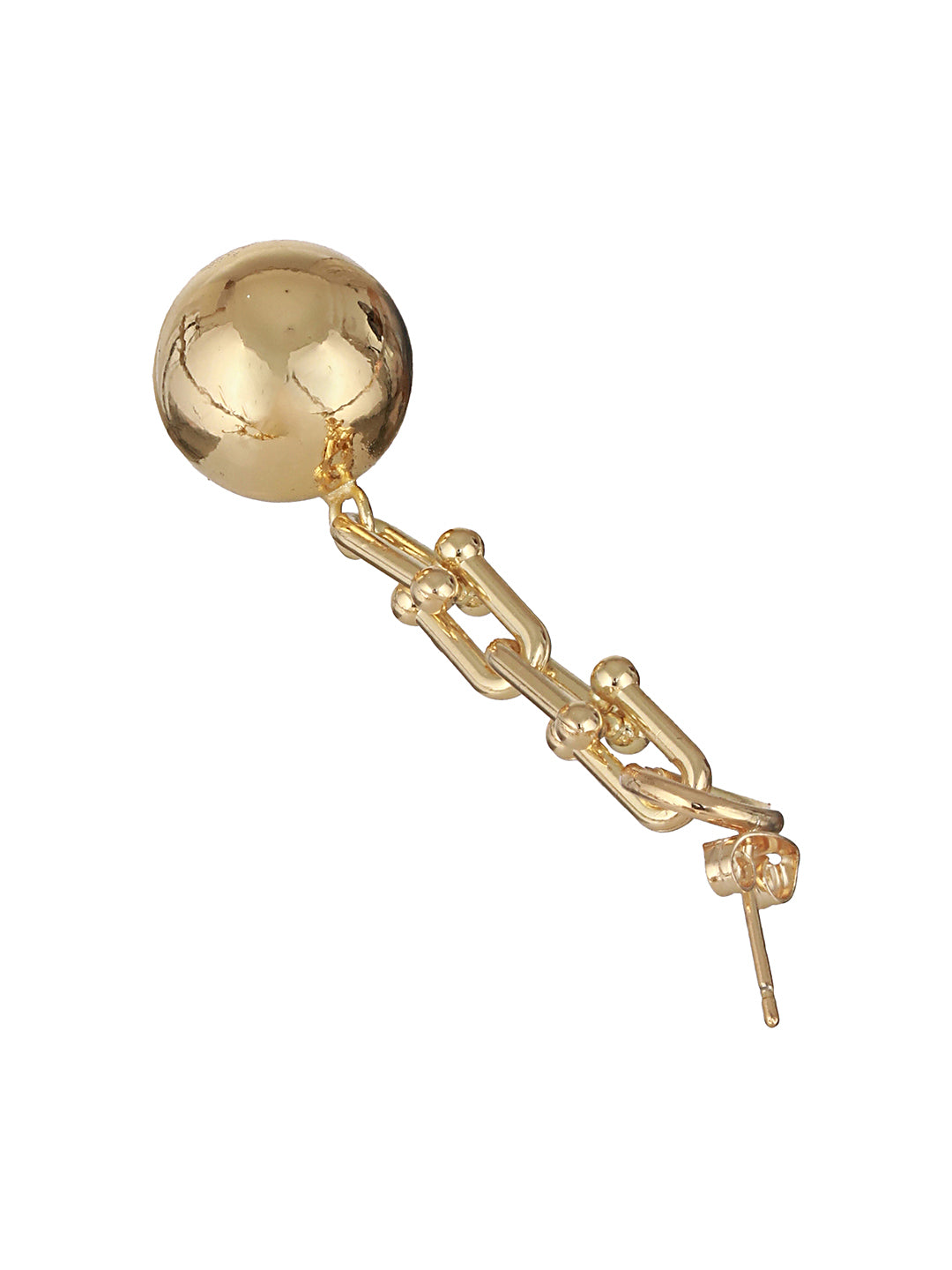 Anti-Tarnish 18k  Gold Plated Link Spherical ball Dangler Earrings