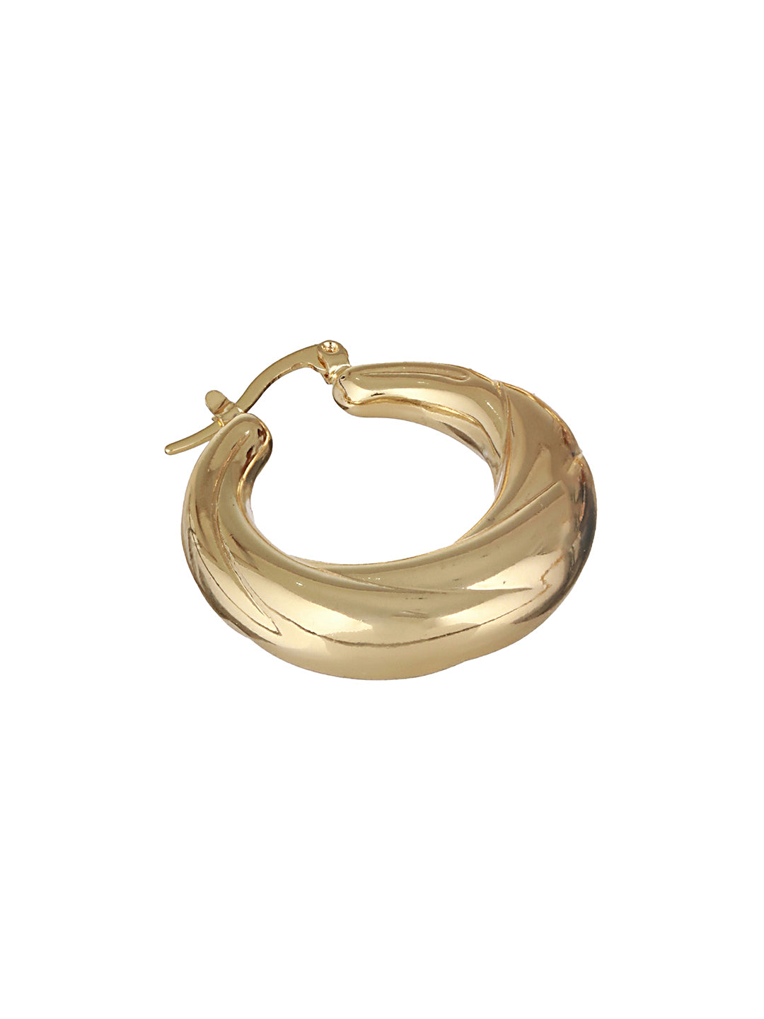 Anti-Tarnish Gold Plated Twisted Round Hoop Earrings