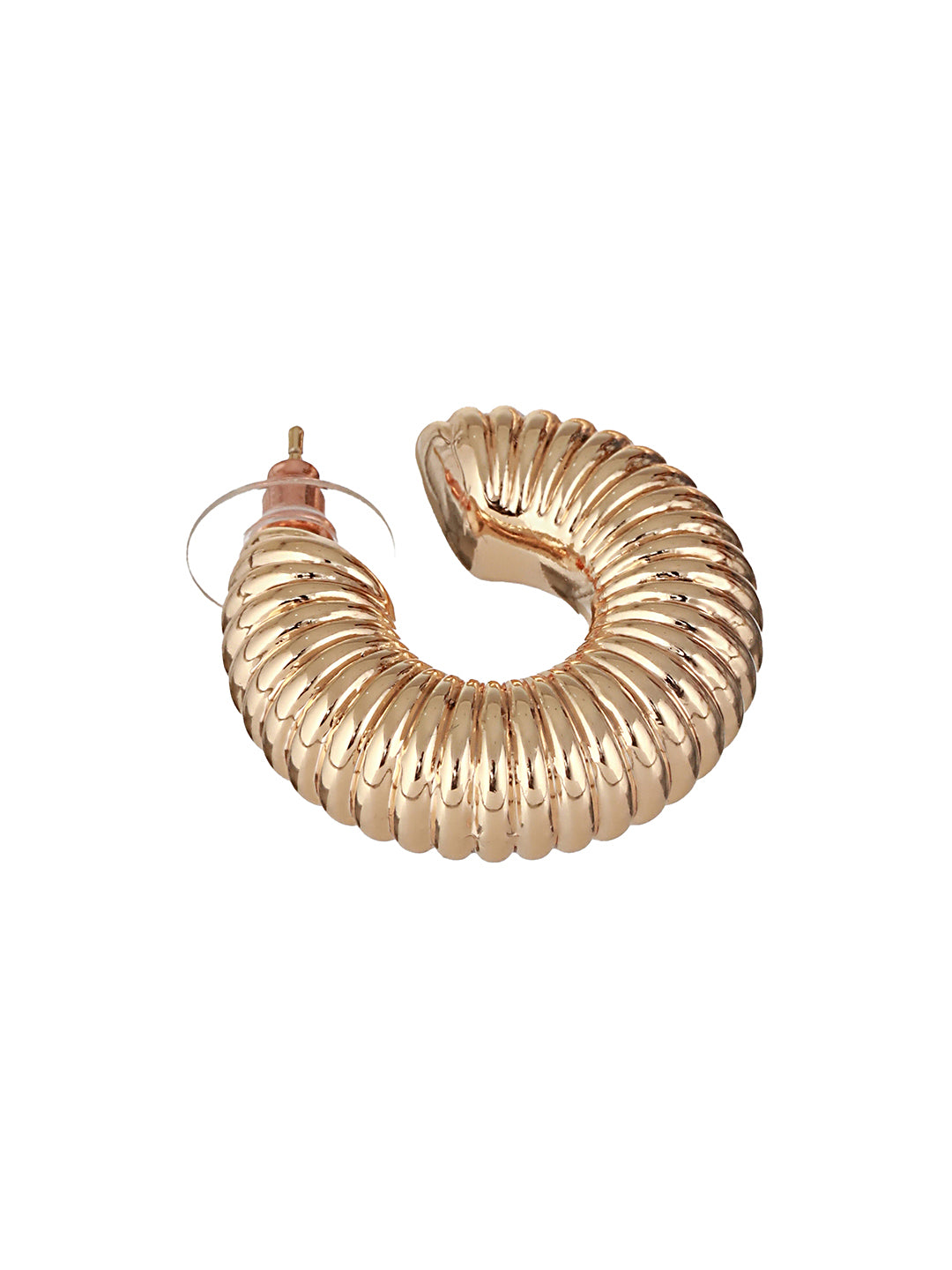 Anti-Tarnish Gold Plated Twister C Hoop Earrings