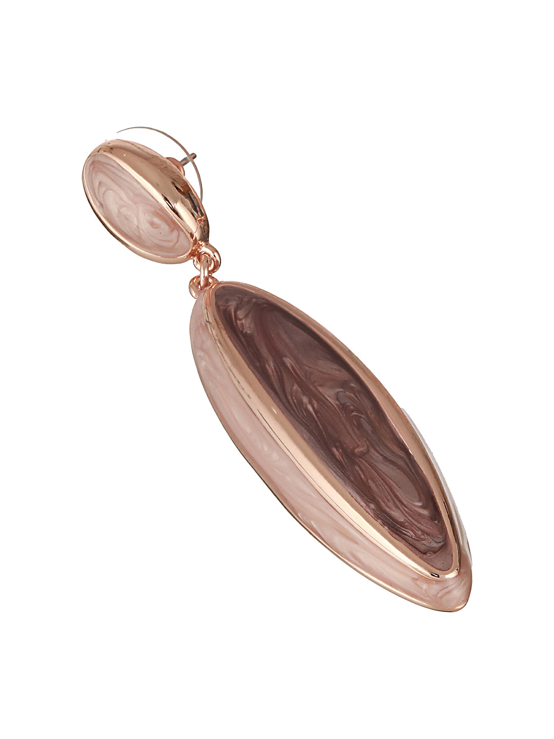 Anti-Tarnish 18k Gold Plated & Enamelled Eliptical Dangler earrings