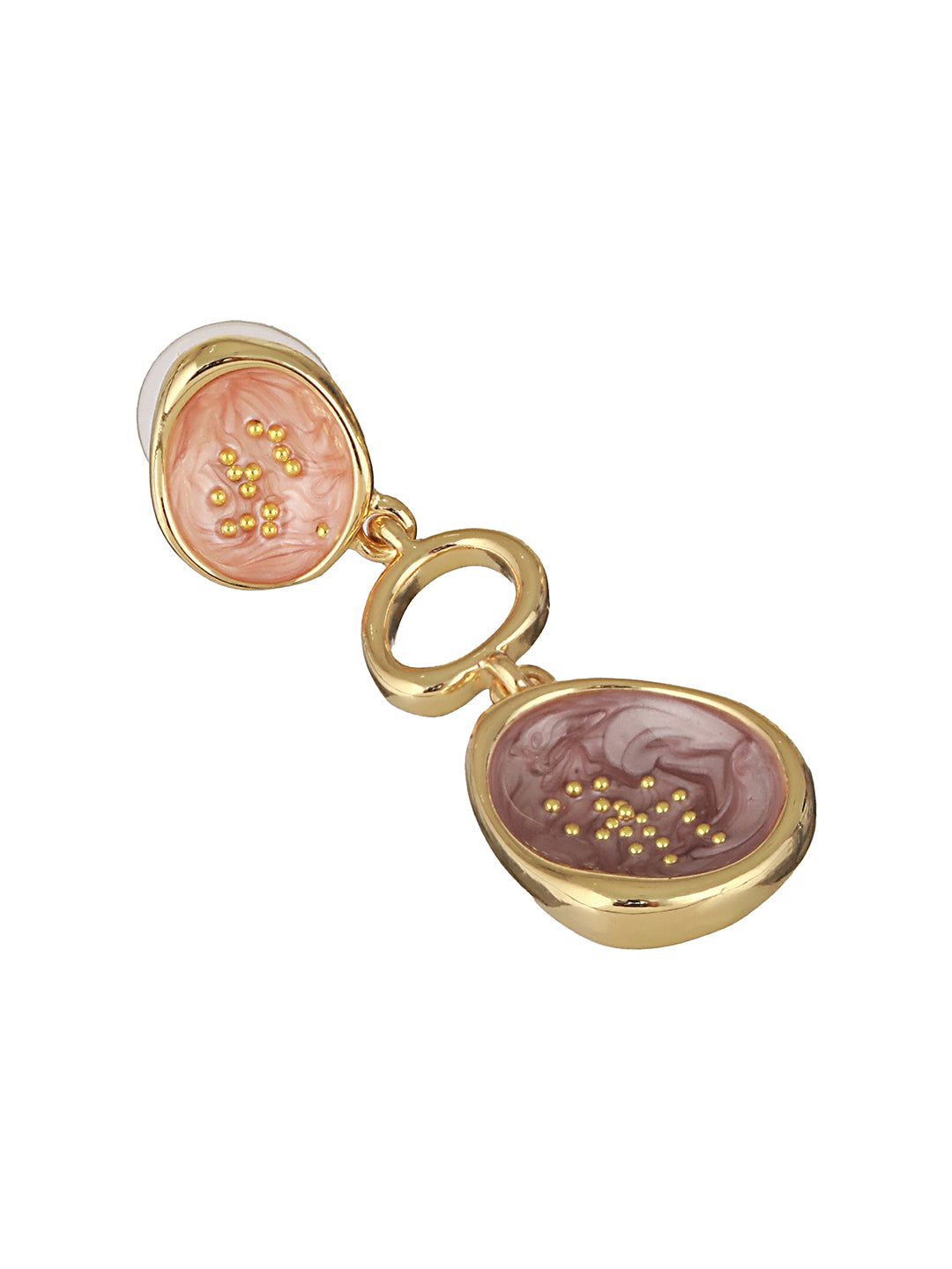 Anti-Tarnish 18k Gold plated & Enamelled Layered Drop Earrings