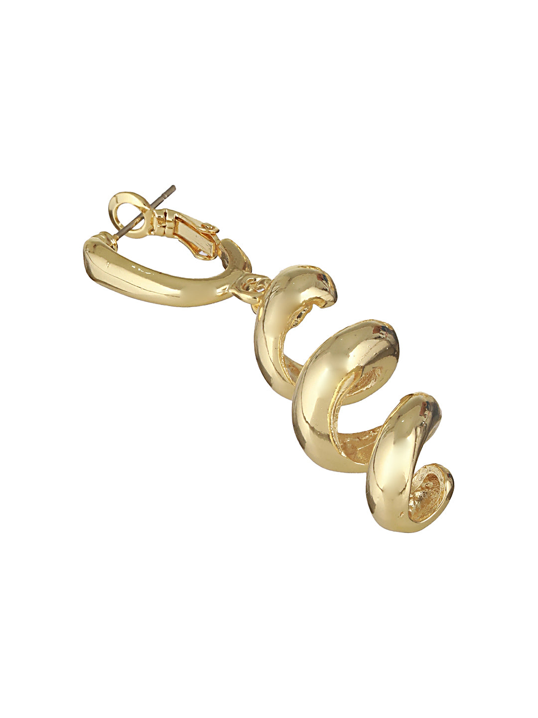 Anti-Tarnish Gold Plated  Spiral Twister Hoop Minimalist Earrings