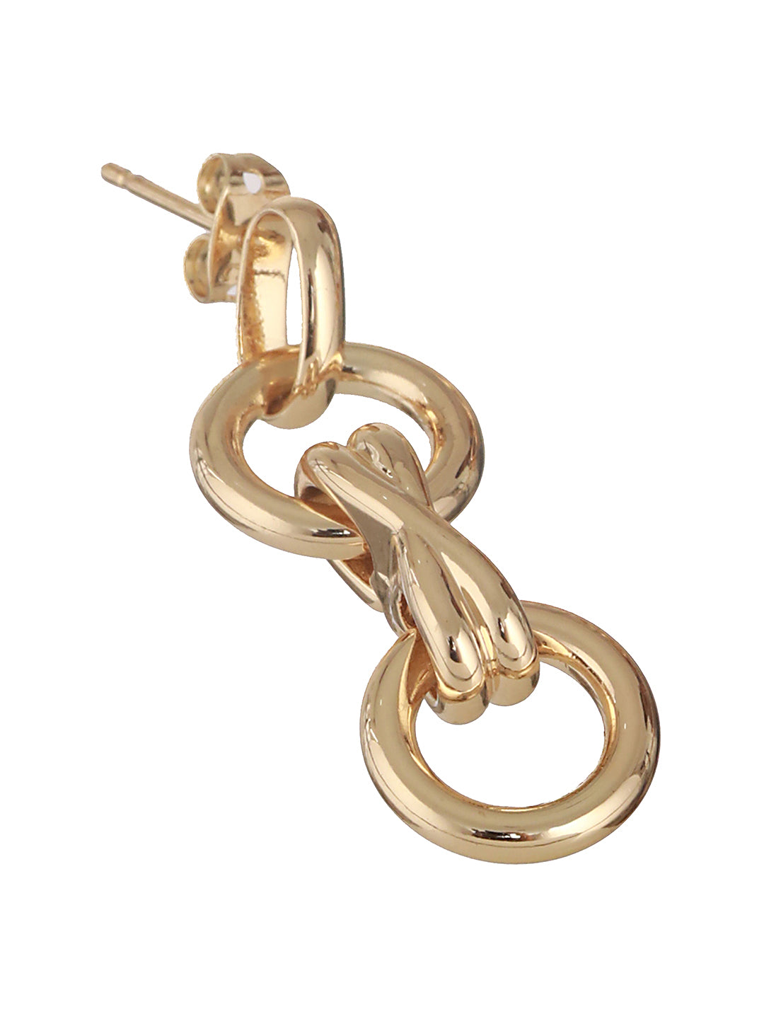 Anti-Tarnish 18k Gold Plated Criss Cross Dangling Link  Earrings