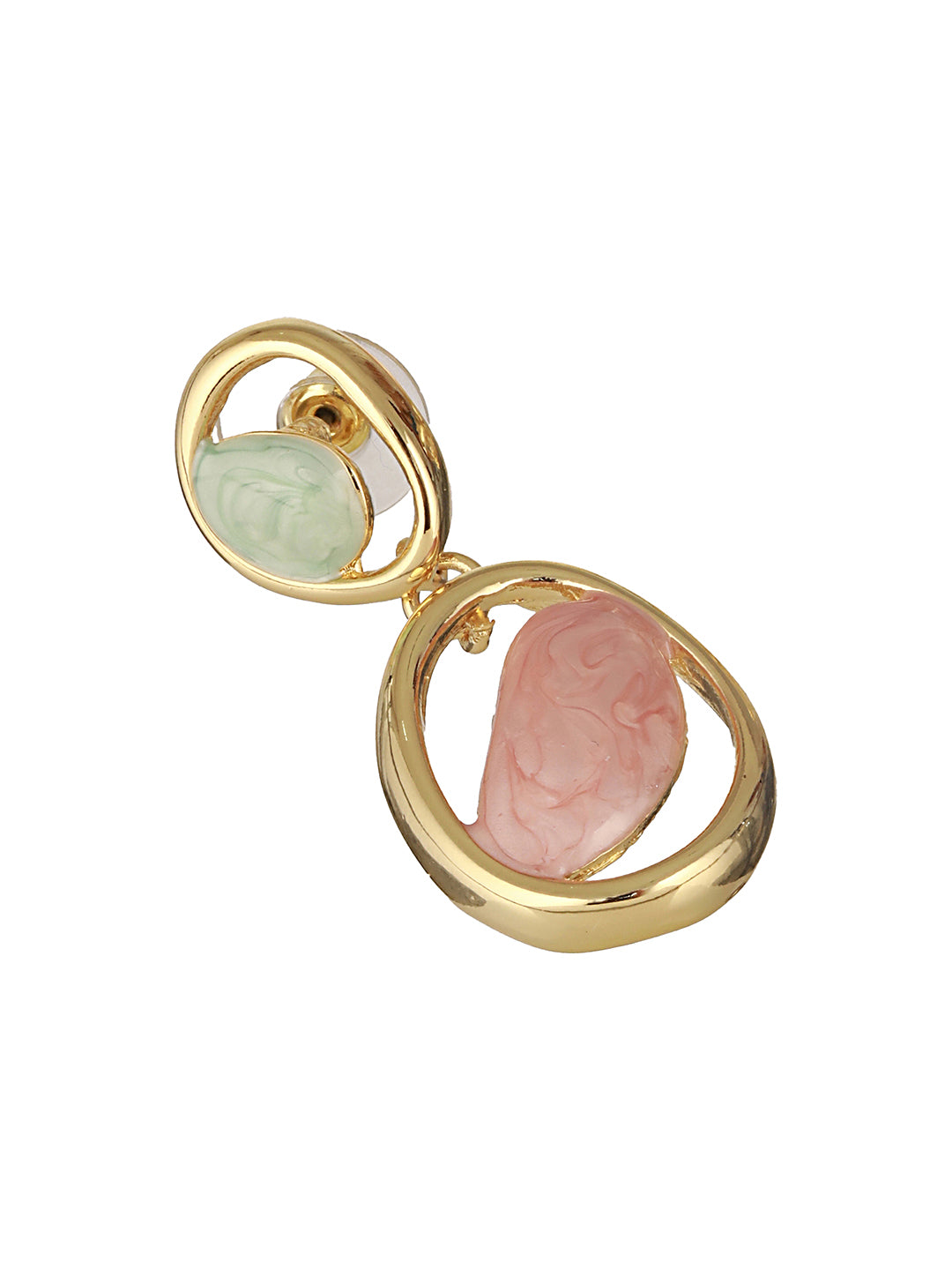 Anti-Tarnish Gold Plated Turquoise Enamelled Quirky Drop Earrings