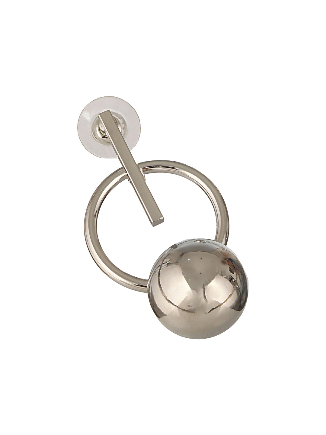 Anti-Tarnish Silver Plated Dangle Ball Drop Hoop Earrings