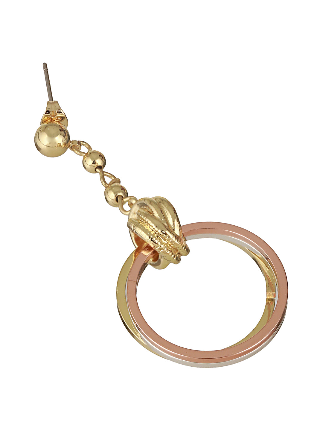 Anti-Tarnish 18k Tri Colored Gold Polish Knotted Drop Earrings