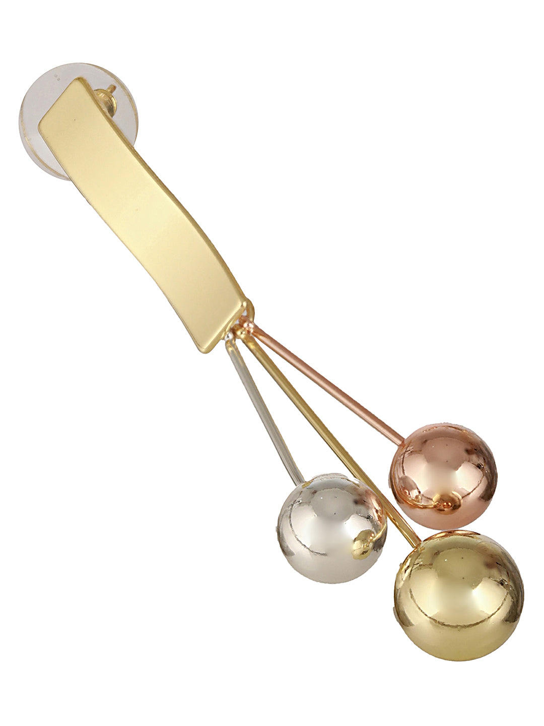 Anti-Tarnish 18k Gold Polish Tri - Colored balls Drop earrings