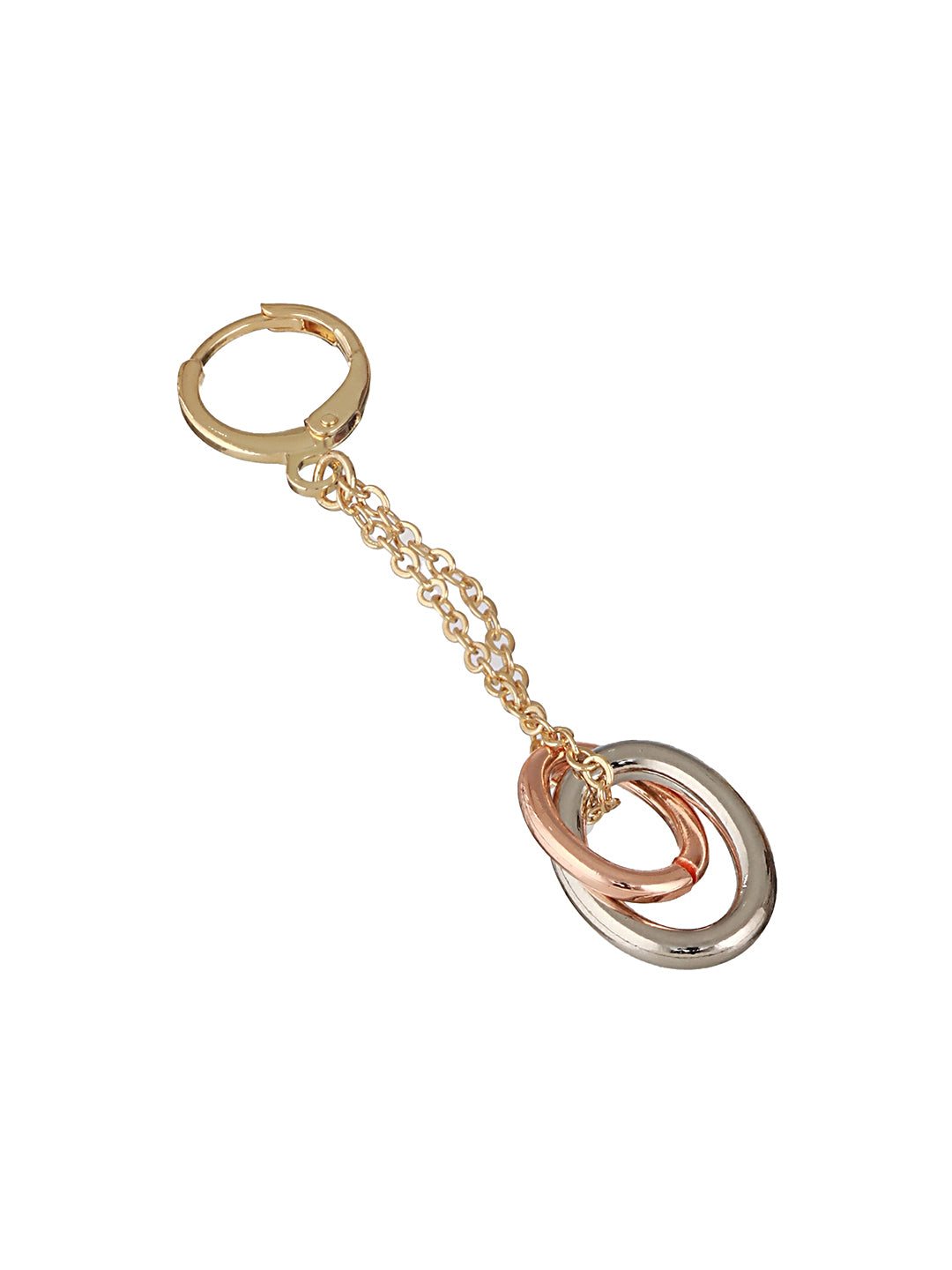 Anti-Tarnish Rose Gold Plated Concentric Chain Drop earrings