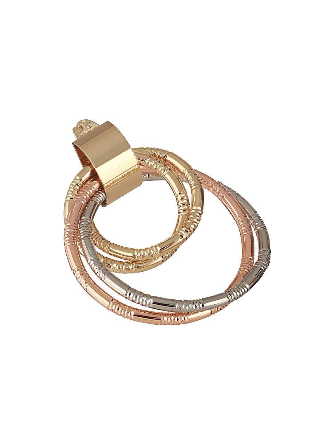 Anti-Tarnish Gold Plated Concentric Small Hoop Minimal Studds earrings