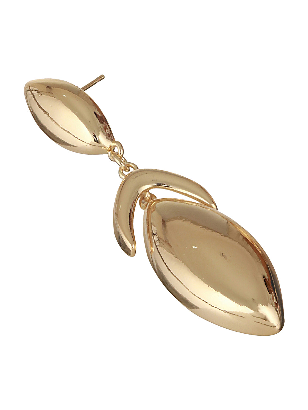 Anti-Tarnish Gold Plated Elliptical Drop Earrings