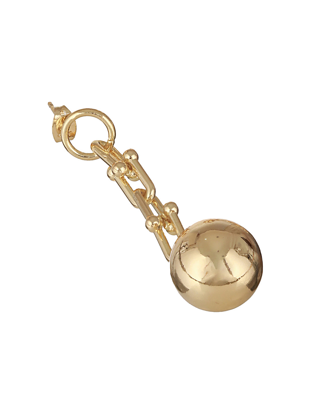 Anti-Tarnish 18k  Gold Plated Link Spherical ball Dangler Earrings