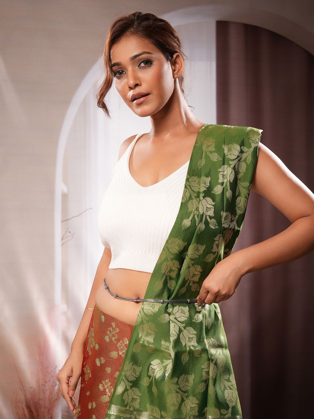 Oxidised Silver Toned   Trendy  Chain Minimal Waistchain Hipbelt Kamarbandh
