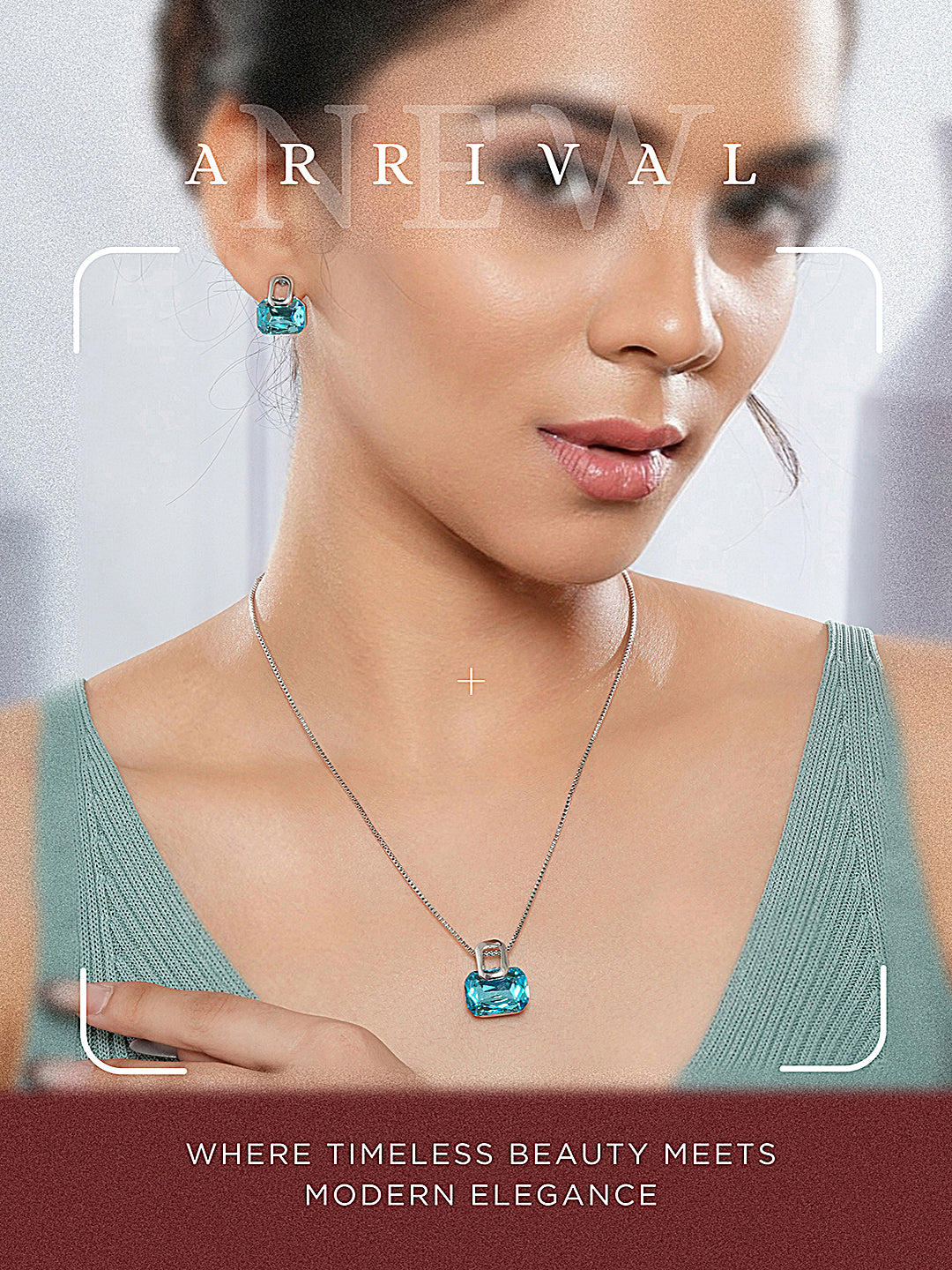 Trendy Rectangular Blue Pendant eye-catching design