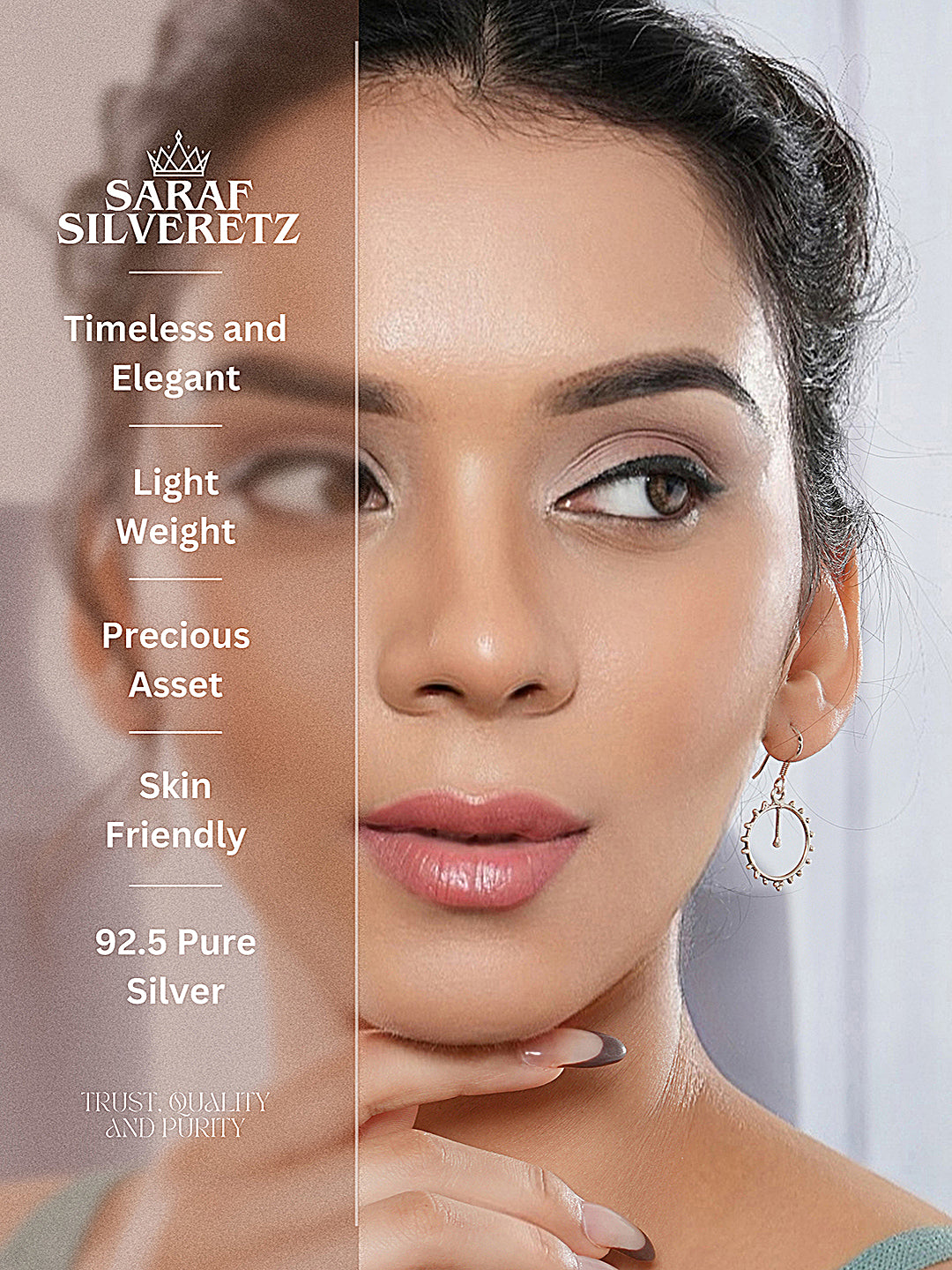 925 Sterling Silver Tribal Round Boho Minimal Drop Earrings