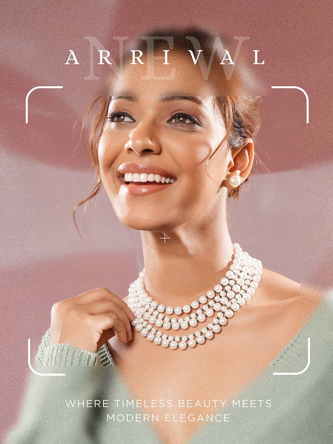 White Pearl Beaded Multi Layered  Trendy Choker Necklace Jewellery Set