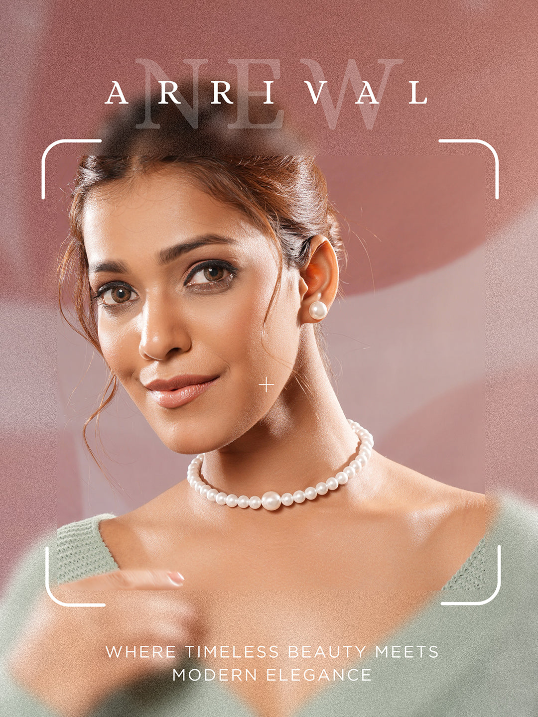 Single String  Pearl  Statement Necklace Jewellery Set