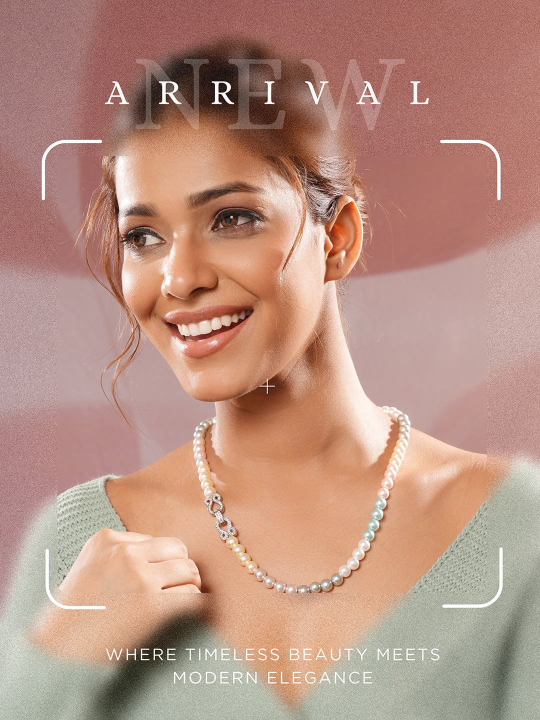 Single String Pearl Beads Designer Statement Necklace & Chain