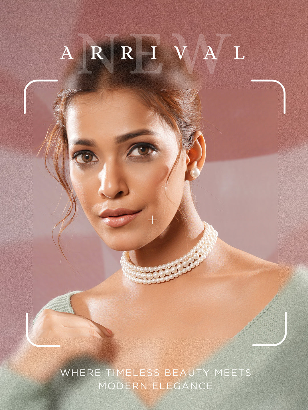 3 String Layered Pearl Beaded Statement Choker Necklace Jewellery Set