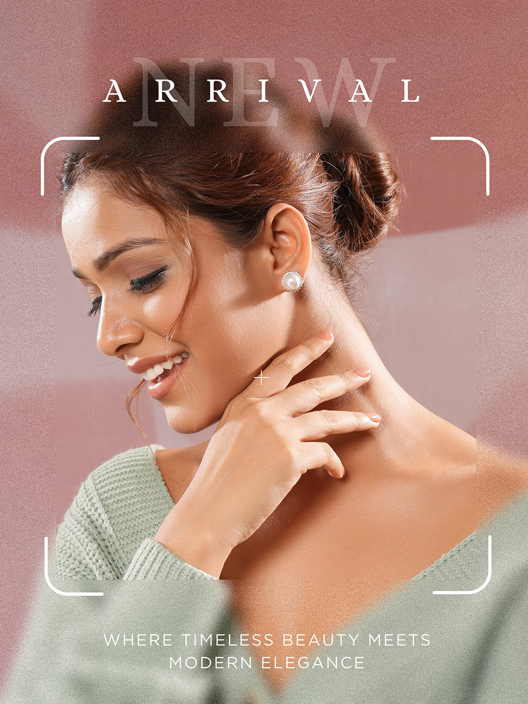 White Rhodium AD & Pearl Studded  Classic Minimal Solitaire Studds Earrings